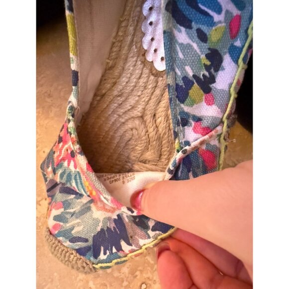 Lilly Pulitzer "Dive In" Multi-Color Espadrille Shoes Size 6 Womens Vibrant Canv - Picture 4 of 4